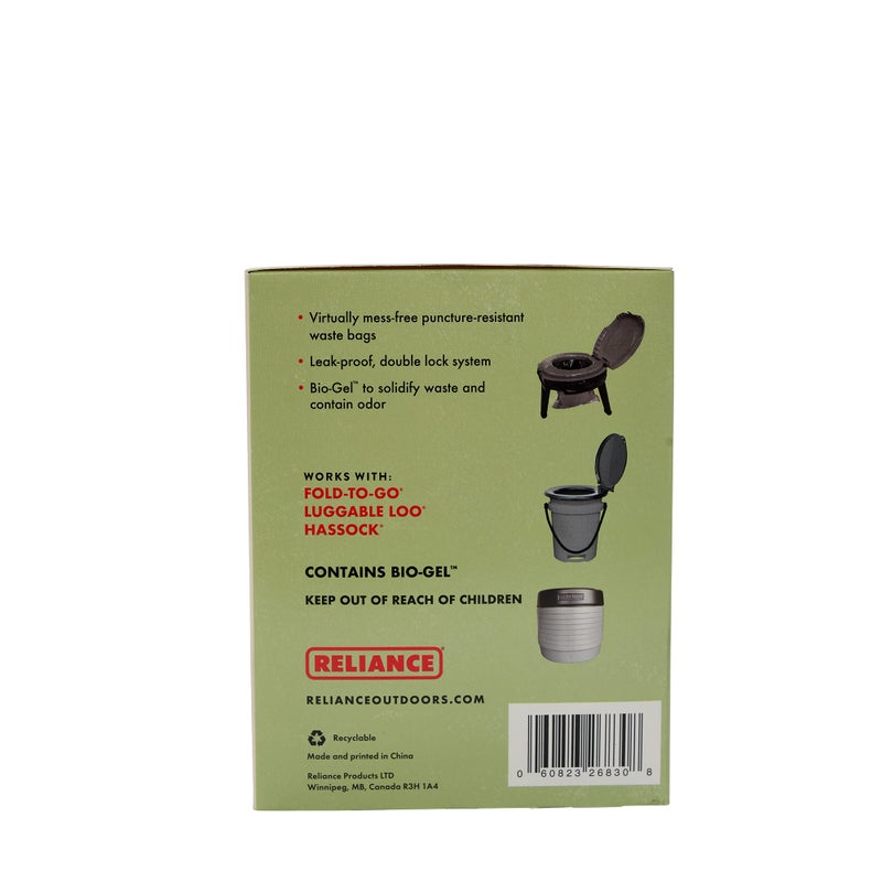 Reliance Products Double Doodie Plus with BIO-Gel | Large Portable Toilet Waste Bags | Family-Sized 6 Pack, Gray, 9.2 Inch x 4.9 Inch x 6.0 Inch - Image 3
